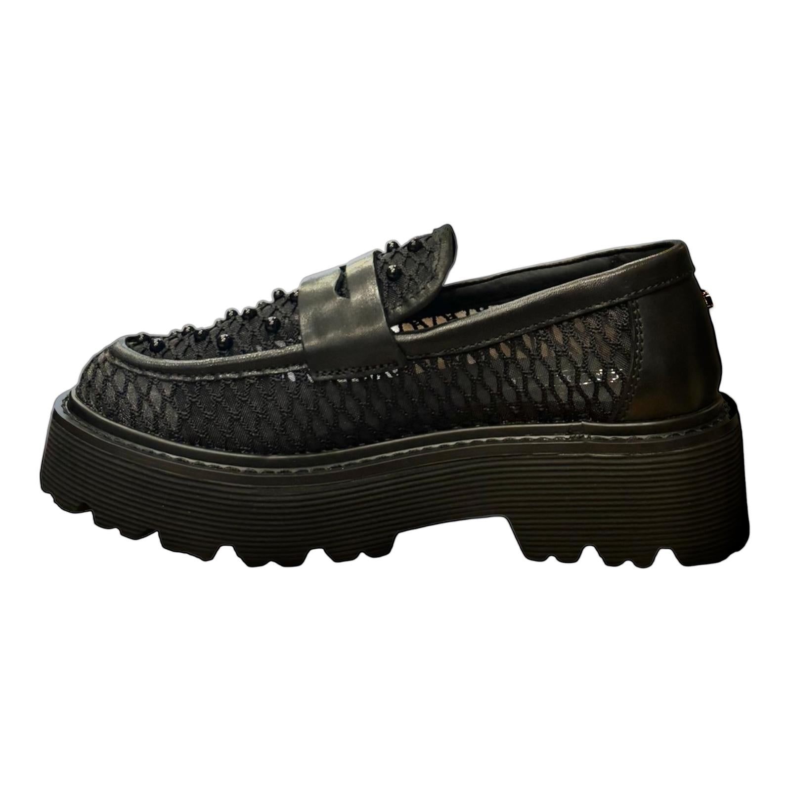 Cult mocassino da donna in pelle Slash 4695 Nero