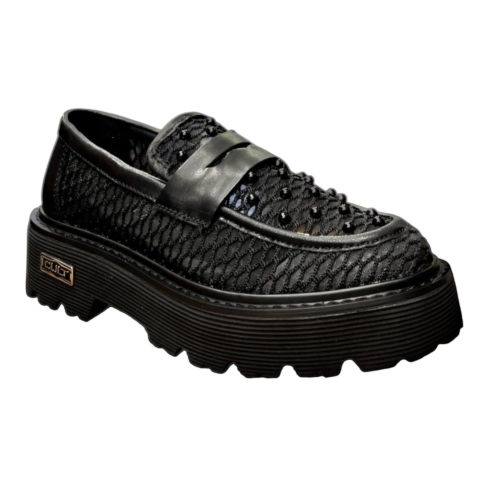 Cult mocassino da donna in pelle Slash 4695 Nero
