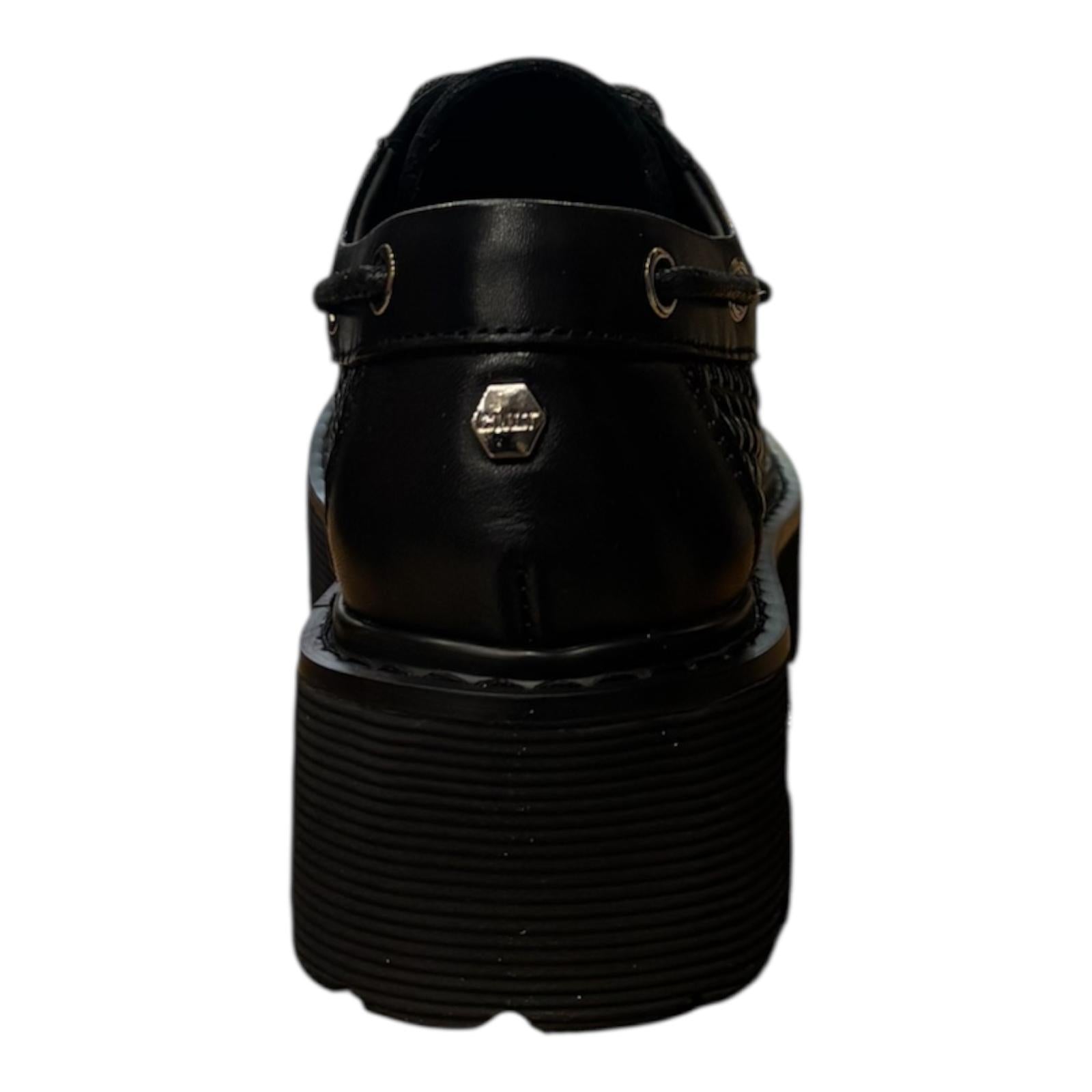 Cult scarpa da donna in pelle intrecciata SLASH 4686 nero
