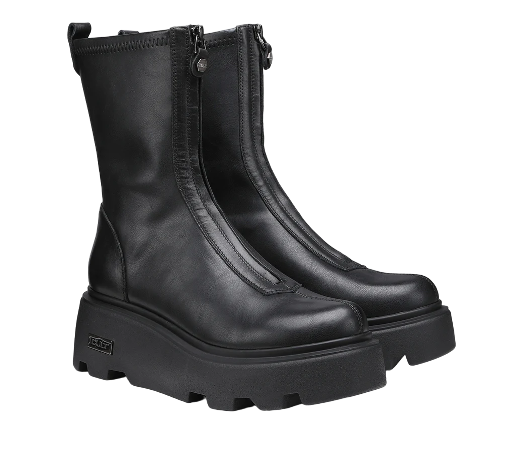 Cult stivaletto da donna con zip frontale e zeppa New Rock 3554 nero