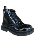 Cult scarpa anfibio da bambina T-131 nero lucido