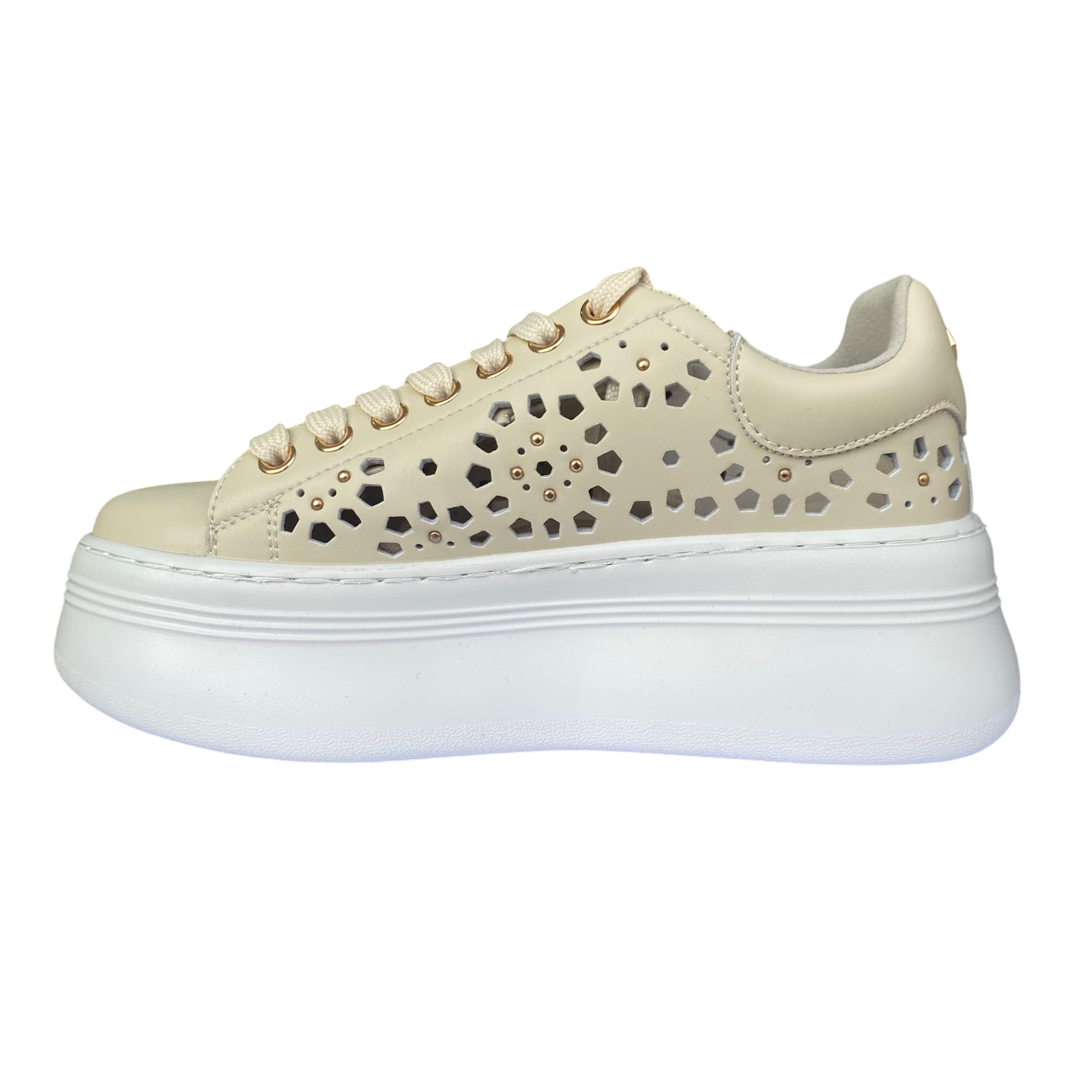 Cult scarpa sneakers con zeppa da donna Pearl 4425 beige