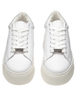 Cult scarpa sneakers da donna in pelle con applicazione glitter Perry 3162 CLW316220 bianco
