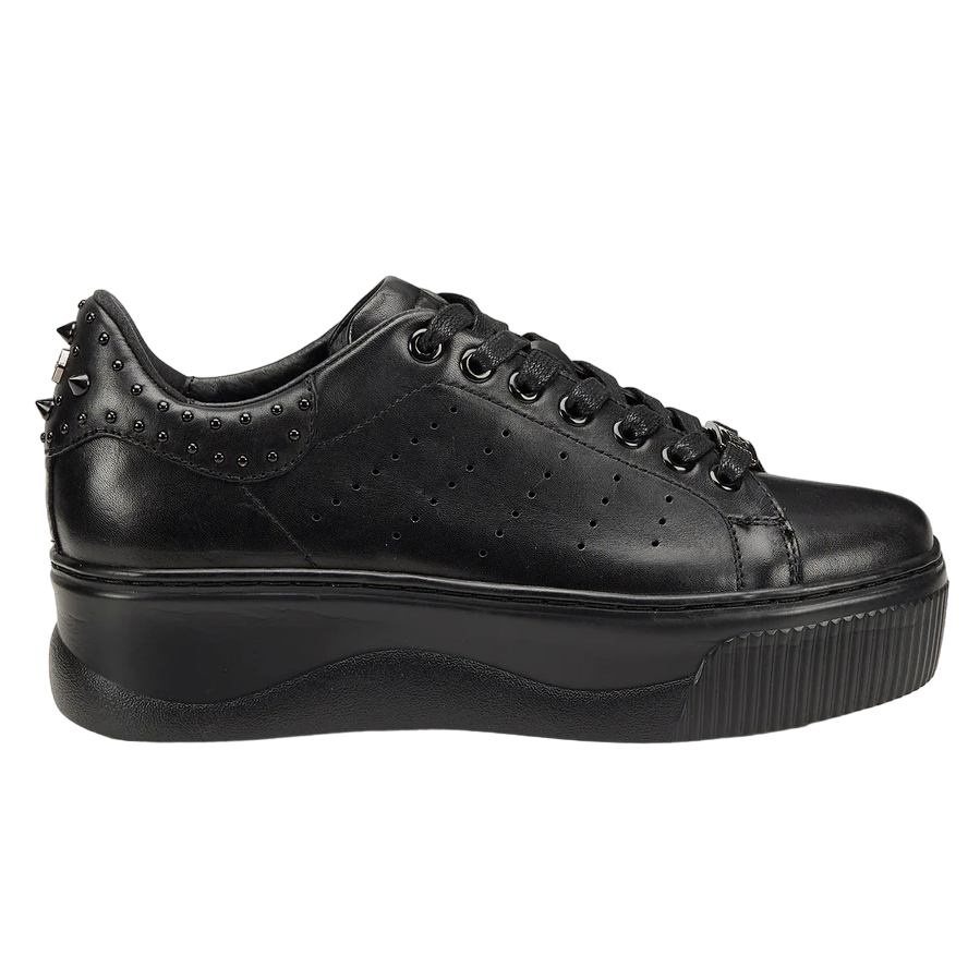 Cult scarpa sneakers da donna in pelle  con borchie Perry 4236 nero