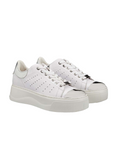 Cult scarpa sneakers da donna in pelle con zeppa  Perry 3162 Low CLW316207 bianco argento