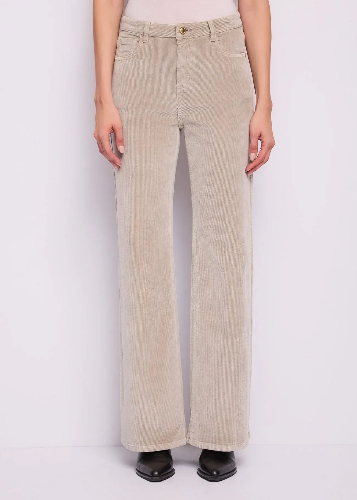 Gaudì pantalone in velluto da donna wide leg 621BD25002 beige