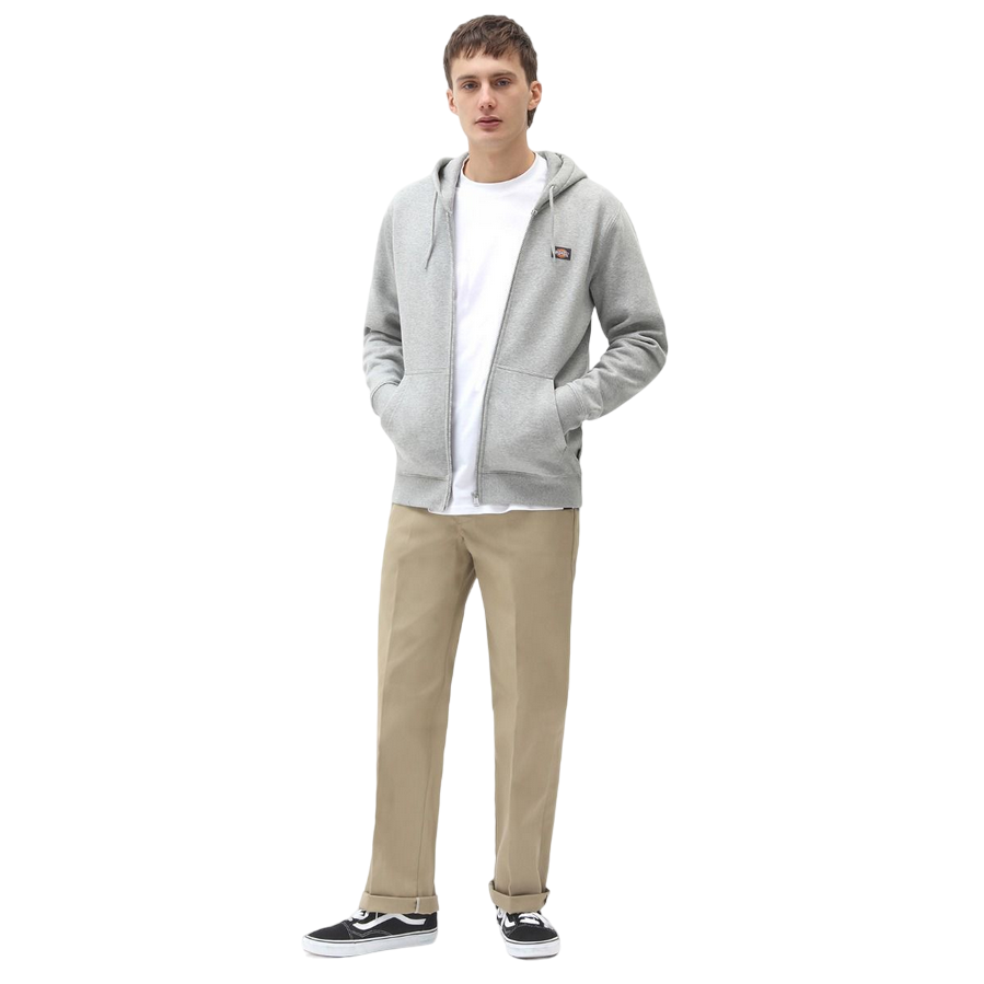 Dickies Felpa con cappuccio e cerniera intera da uomo Oakport DK0AXD3GYM grigio melange