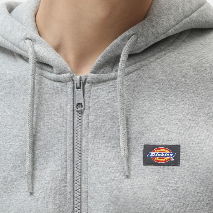 Dickies Felpa con cappuccio e cerniera intera da uomo Oakport DK0AXD3GYM grigio melange