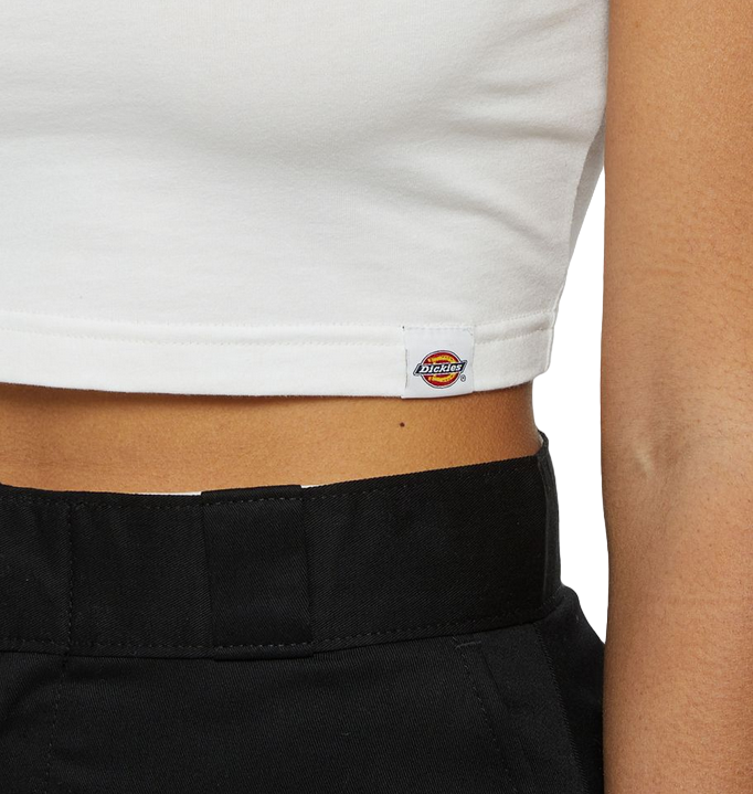 Dickies canotta da donna in cotone elasticizzato Powers DK0A4Y8DWHX1 bianco sportiamo1