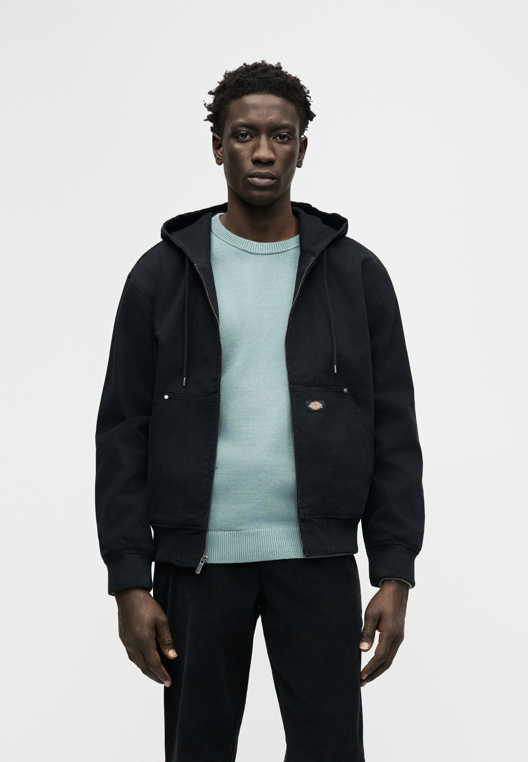 Dickies giubbino bomber in canvas da uomo con cappuccio Unlined DK0A88JZBLK1 nero