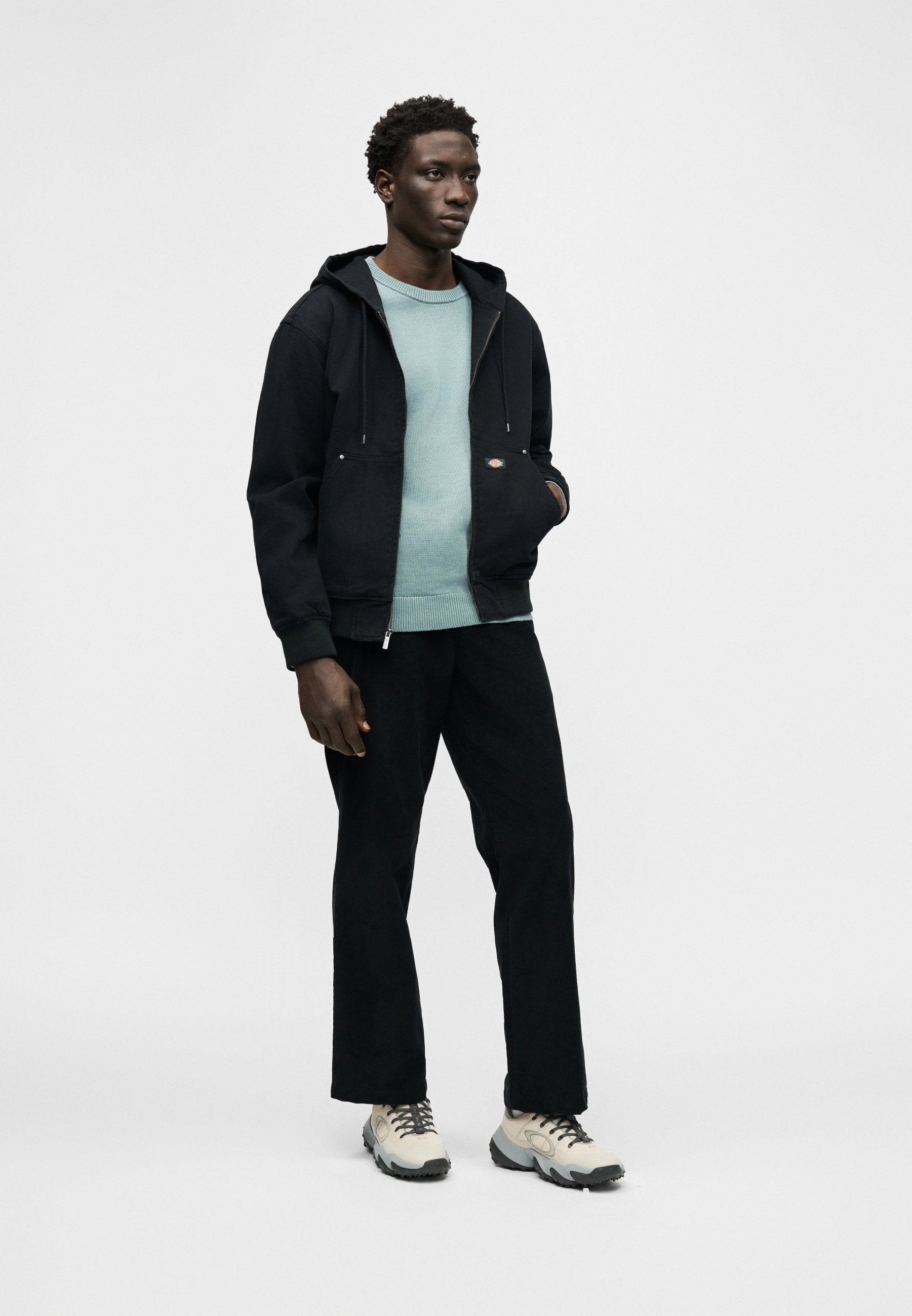 Dickies giubbino bomber in canvas da uomo con cappuccio Unlined DK0A88JZBLK1 nero