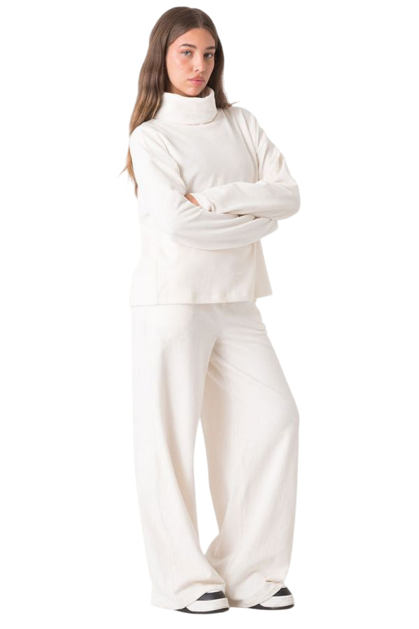 Dimensione Danza Lupetto Velluto a Coste Donna 39D270E86_1100 Bianco – Stile e Comfort - frontale 