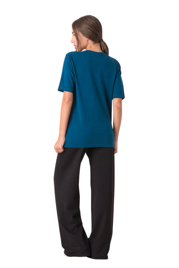 Dimensione Danza T-shirt Basic Jersey Stretch Donna 39D102J42_NE00 Petrolio - retro 