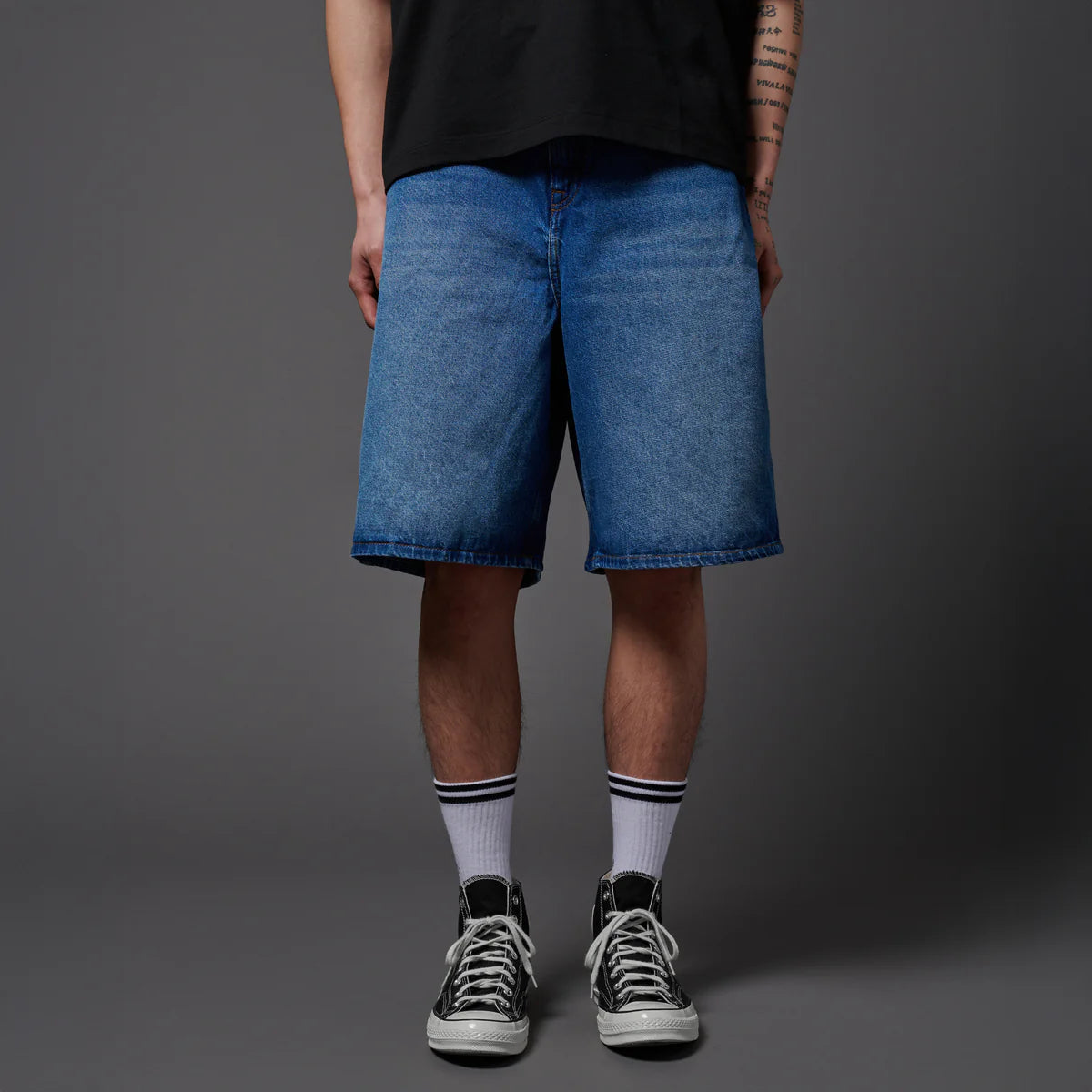 Dolly Noire bermuda in jeans da uomo Baggy pa1215-p4-03 blu