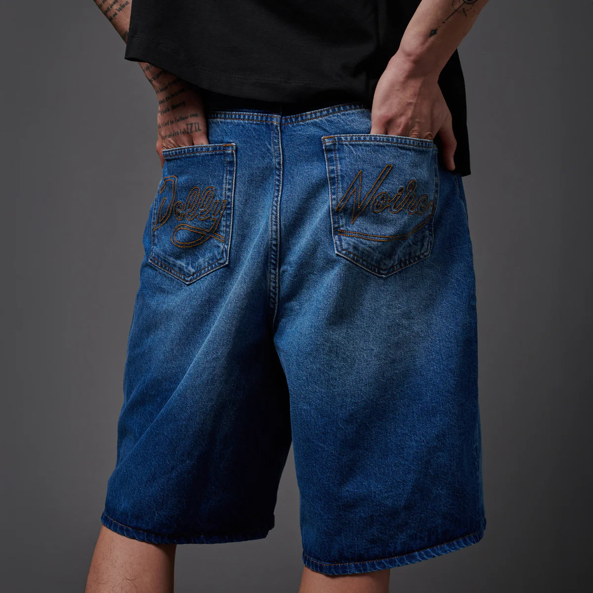 Dolly Noire bermuda in jeans da uomo Baggy pa1215-p4-03 blu