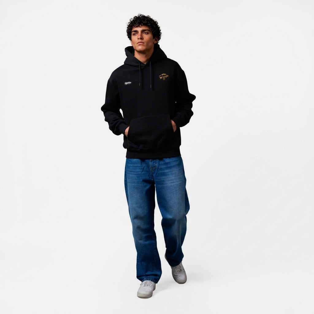 Dolly Noire felpa con cappuccio da uomo D10S SW1368-GQ-01 nera avanti