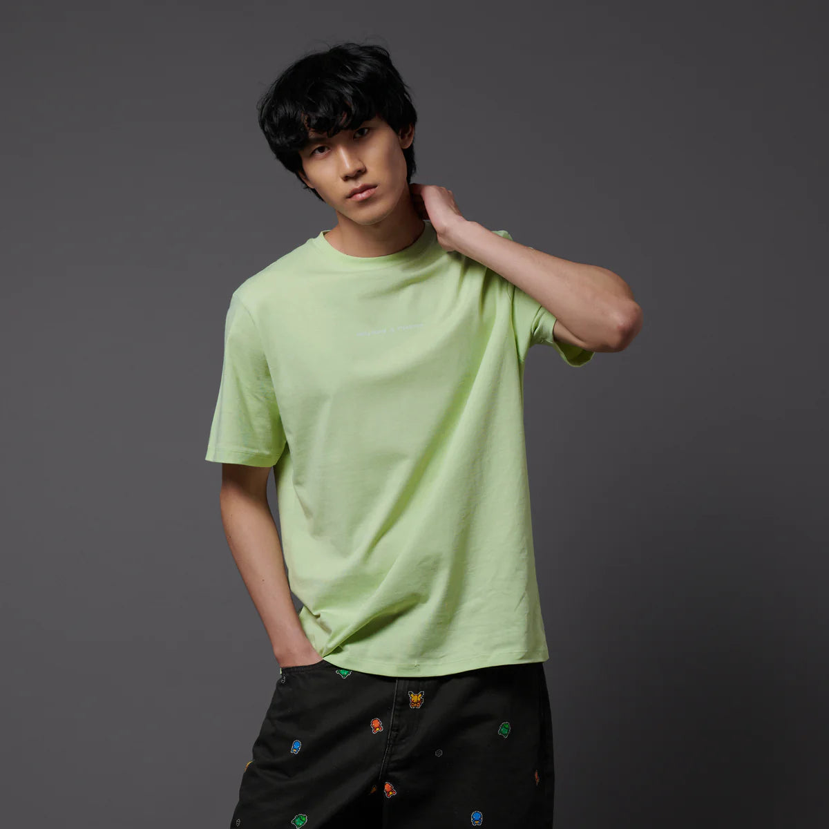 Dolly Noire t-shirt manica corta da uomo Pokémon Scenary ts1164-tt-03 verde