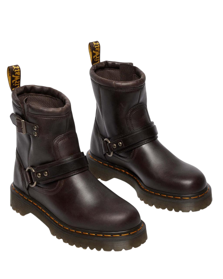 Dr. Martens Anistone Harness 41870200 Marrone | Stivaletti donna biker pelle Crazy Horse 1