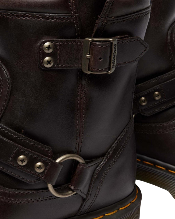 Dr. Martens Anistone Harness 41870200 Marrone | Stivaletti donna biker pelle Crazy Horse - DETTAGLIO