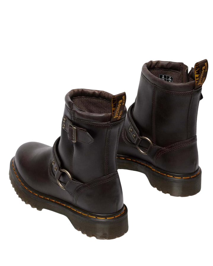 Dr. Martens Anistone Harness 41870200 Marrone | Stivaletti donna biker pelle Crazy Horse - tallone