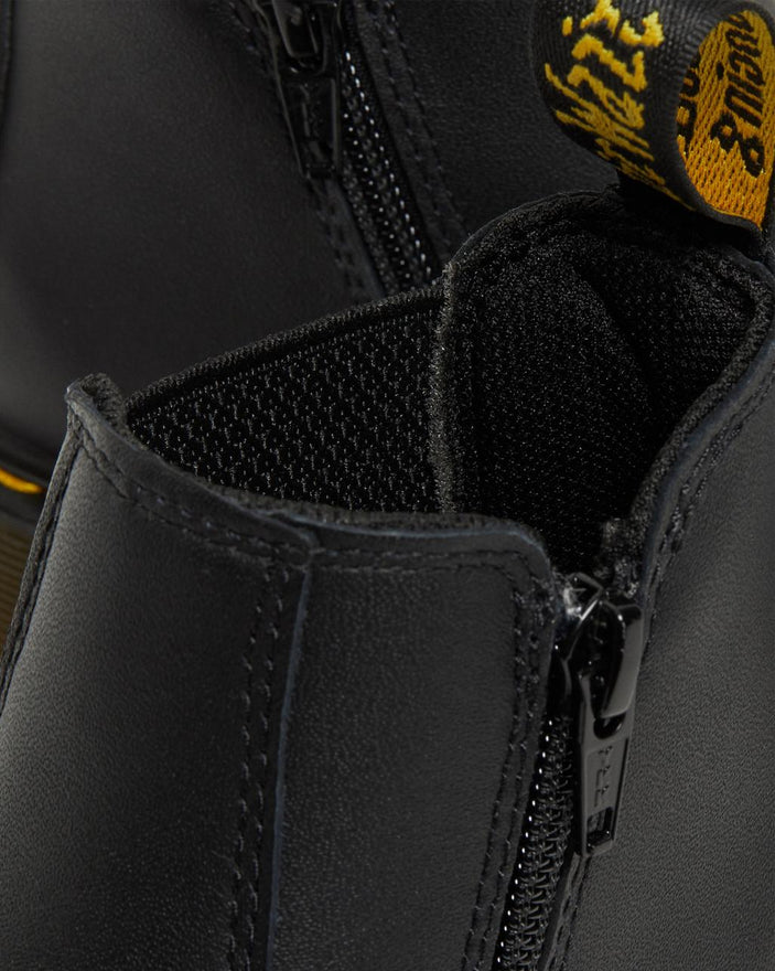 Dr. Martens – Stivaletti Chelsea 2976 Softy T Junior 16708001 Nero | Pelle Softy Junior, Comodità Slip-on, Look Iconico Kids - zip