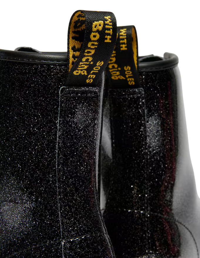 Dr. Martens – Stivali Junior 1460 Glitter 41436001 Nero & Argento | Design Brillante, Pelle Glitterata Kids, Comfort Protezione - glitter