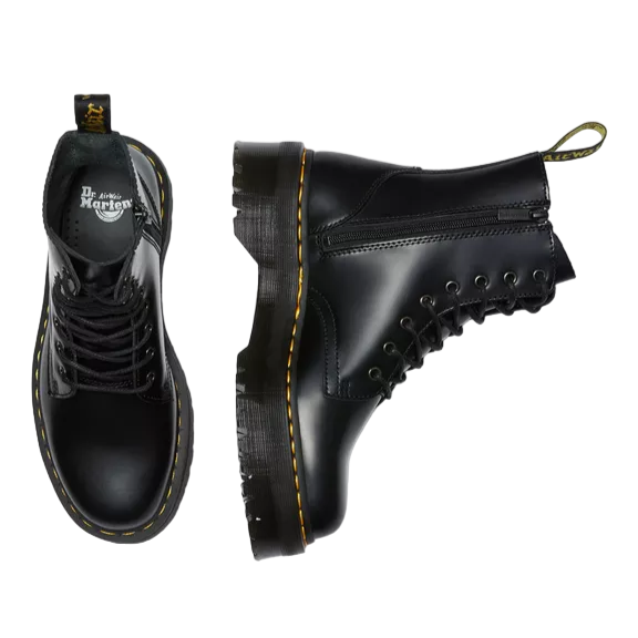Dr. Martens anfibio alto con zeppa Jadon HI Stivali Platform in pelle 15265001 nero 5