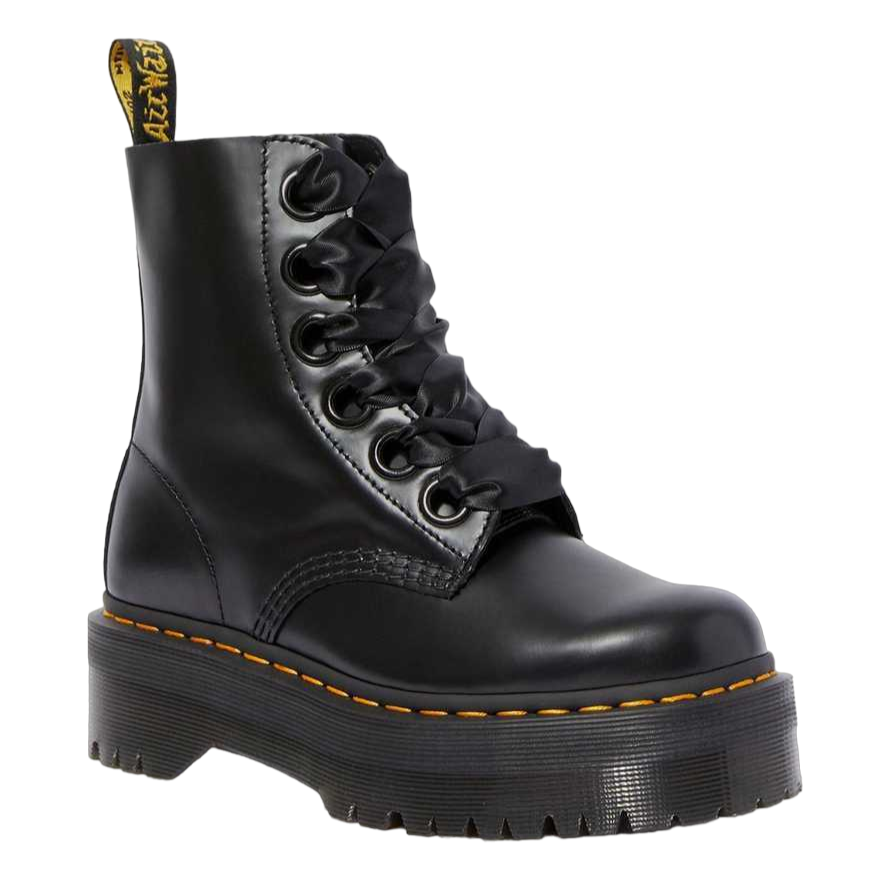Dr. Martens anfibio con zeppa da donna 6 fori Molly 24861001 Buttero laccio