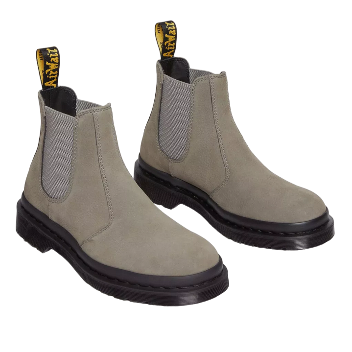 Dr. Martens stivaletto Chelsea 2976 in nubuk lavorato 31130059 grigio nickel 2