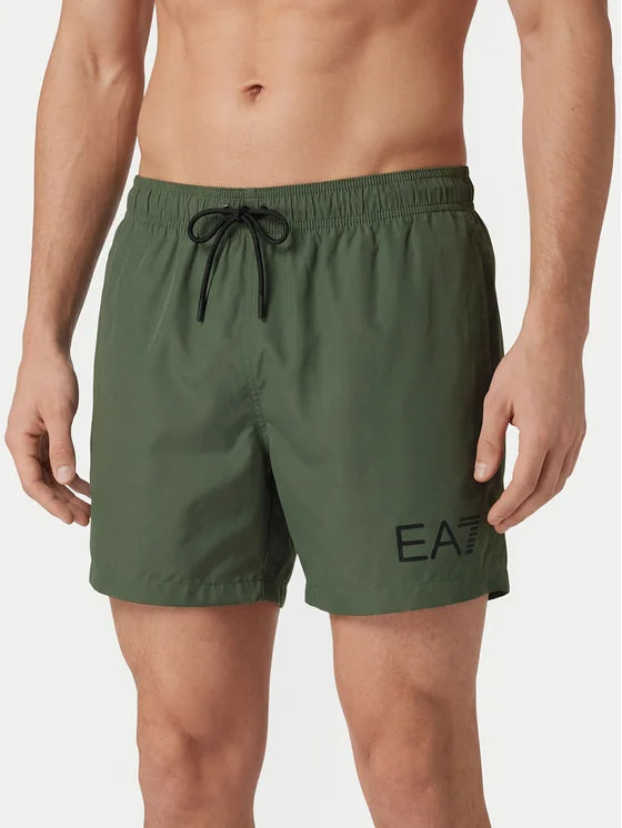 EA7 Emporio Armani Costume Boxer Active Uomo Verde Nero - 7M00200 AF13049 M7185