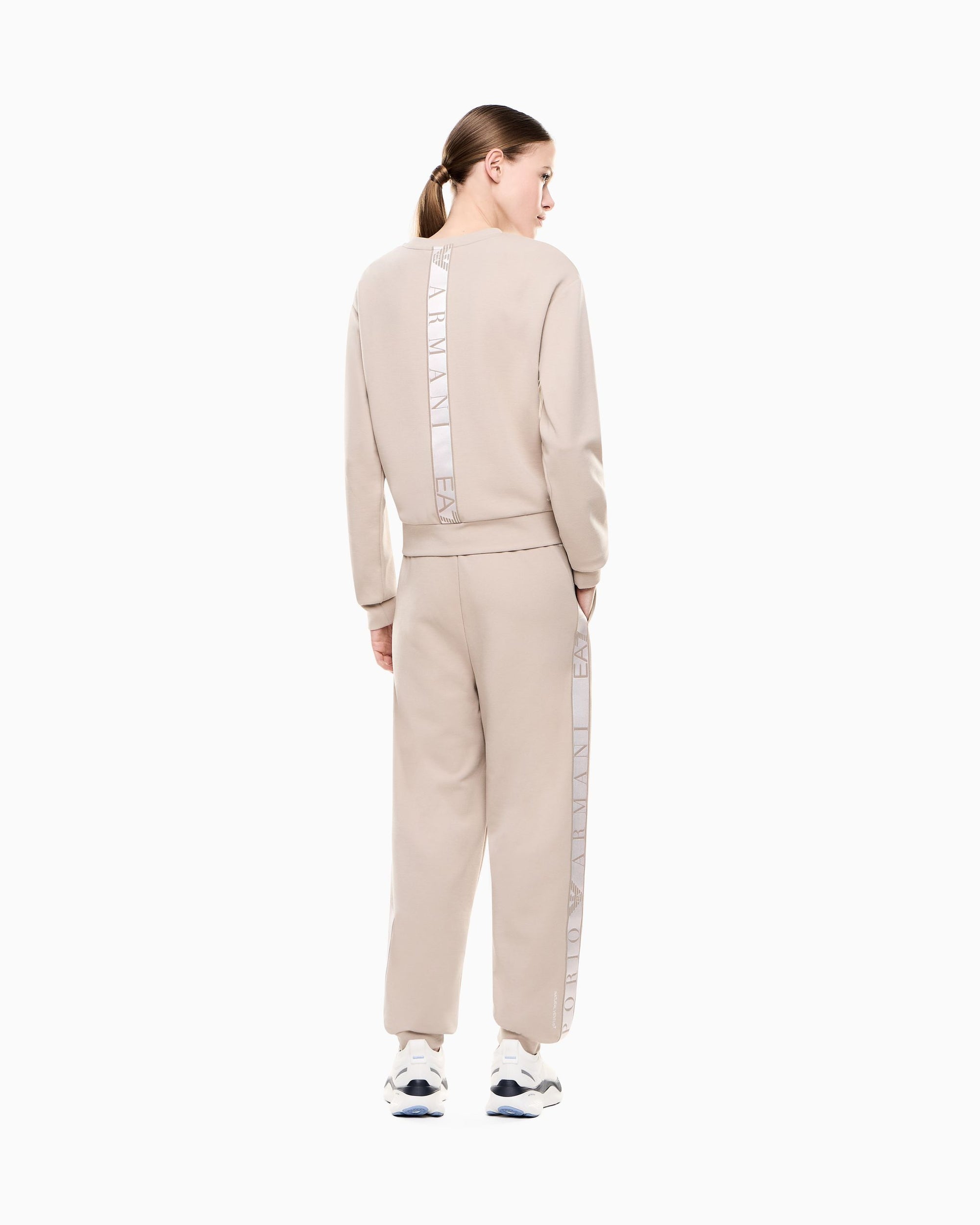 EA7 Emporio Armani tuta sportiva da donna in tessuto tecnico Natural VENTUS7 ASV Dynamic Athlete 7W001157 AF12501 U6225 alluminio