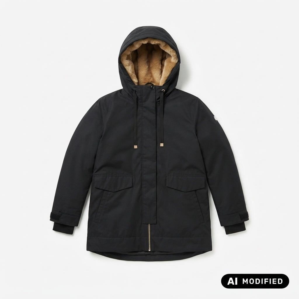 Gaudì Parka da donna con pelliccia sintetica 621BD35017 nero