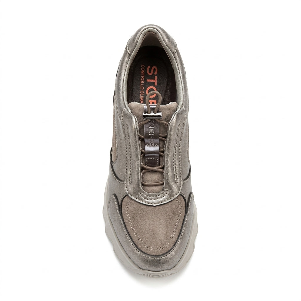 Stonefly Scarpa da donna con laccio elastico e cerniera Spock 52 224320 F22 bronzo