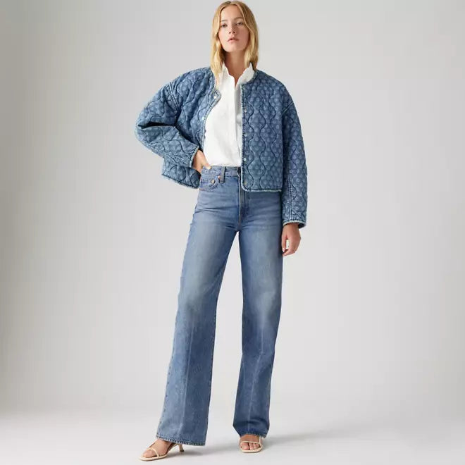Levi's pantalone jeans da donna ribcage a gamba ampia A60810020 blu