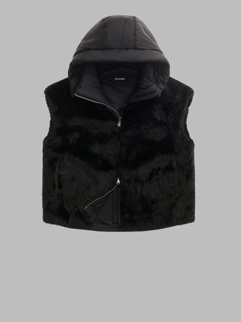 Blauer JUNIPER donna - ECO PELLICCIA E GIACCA IN NYLON TRAPUNTATO 26WBLDC04339-007702 999 nero