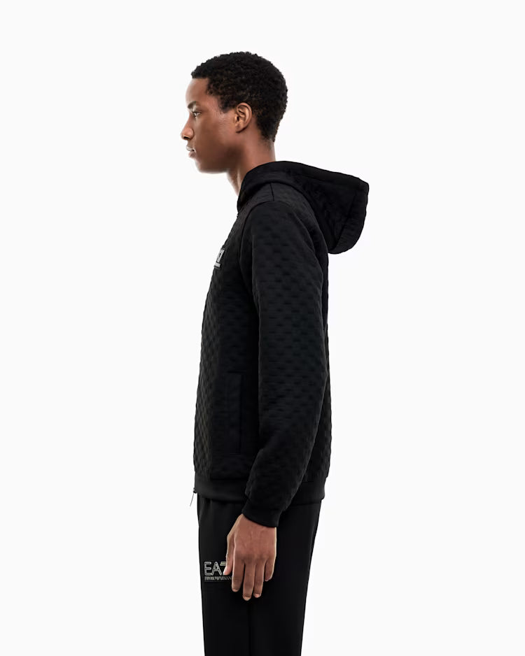 EA7 ARMANI Felpa Premium Label con cappuccio e zip intera 7M002247 AF26241 UC001 nera