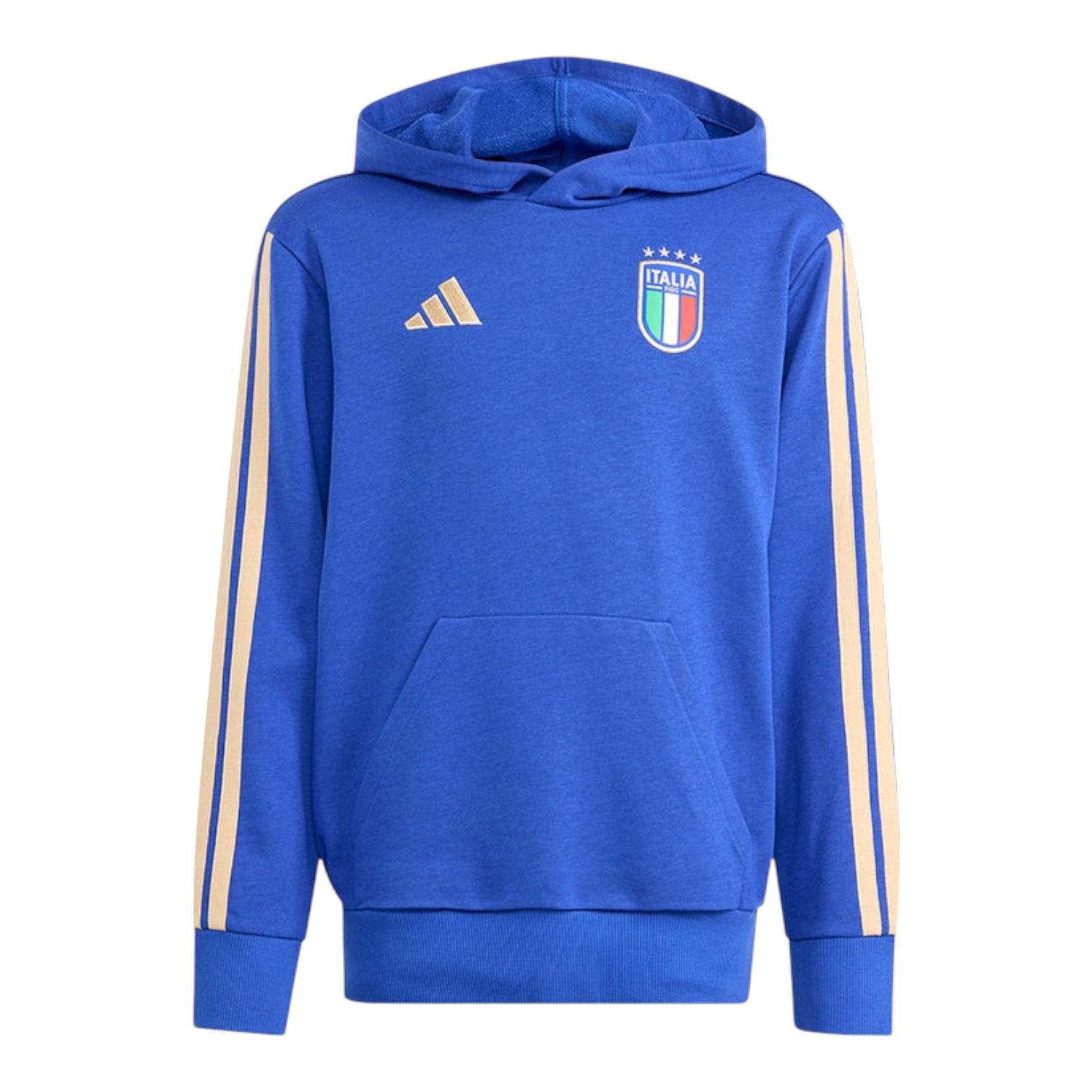 Felpa Adidas Italy DNA Hoodie JY9518 Azzurro - Stile Calcio per Giovani Tifosi avanti