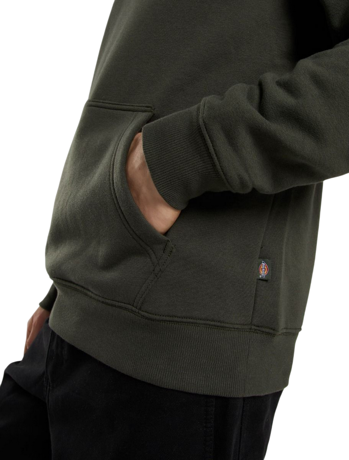 Vista laterale felpa con cappuccio Dickies uomo Oakport DK0A4XCDOGX verde oliva