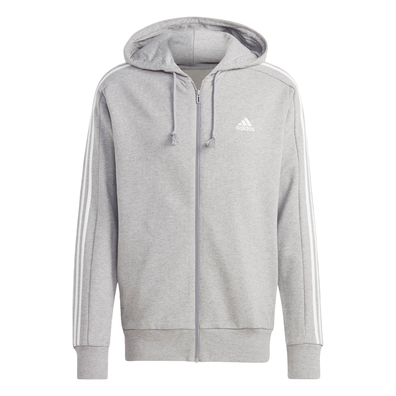 Adidas Felpa da uomo con cappuccio e zip intera IC9833 medium grey-white