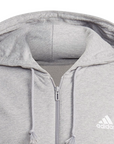 Adidas Felpa da uomo con cappuccio e zip intera IC9833 medium grey-white