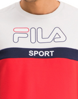 Fila felpa girocollo da uomo Word Crew Sweat 682860 K14 rosso-bianco-nero