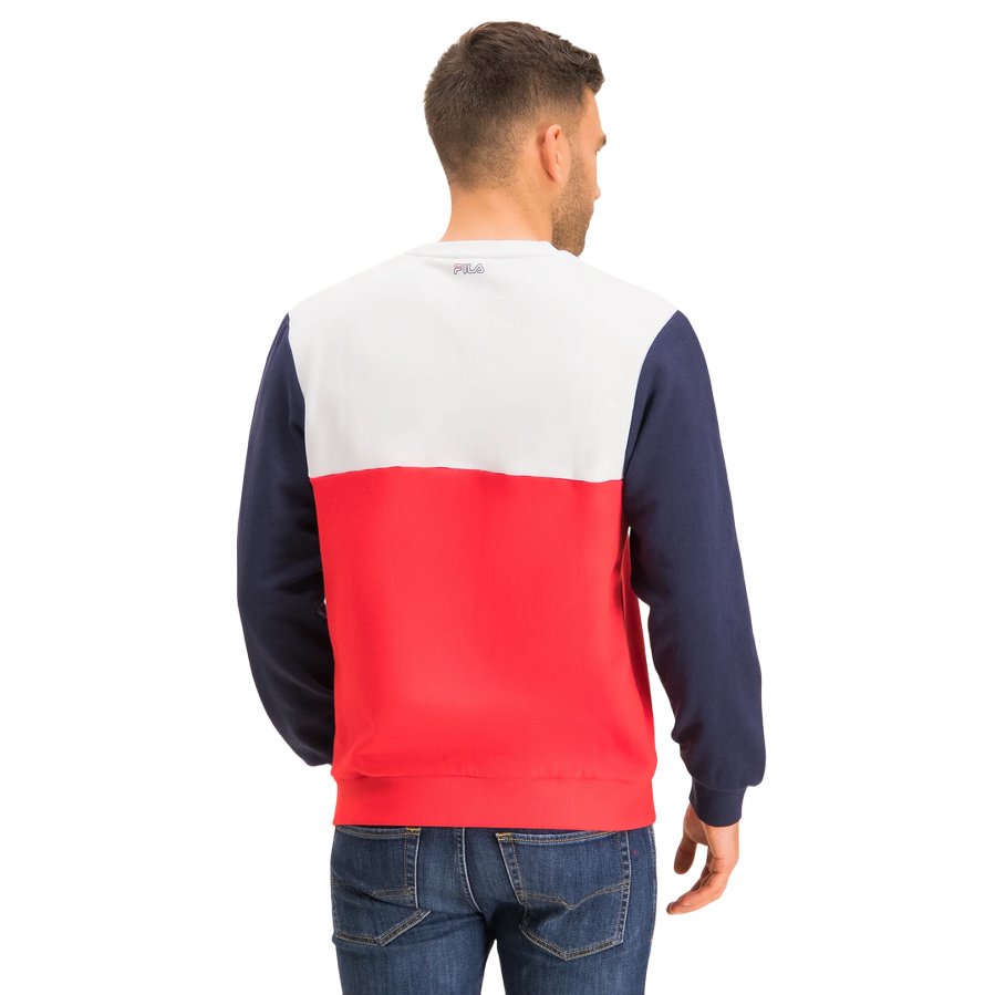 Fila felpa girocollo da uomo Word Crew Sweat 682860 K14 rosso-bianco-nero