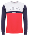 Fila felpa girocollo da uomo Word Crew Sweat 682860 K14 rosso-bianco-nero