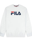 Fila felpa girocollo e logo grande da uomo Classic Pure Crew Sweat 681091 M87 bianco