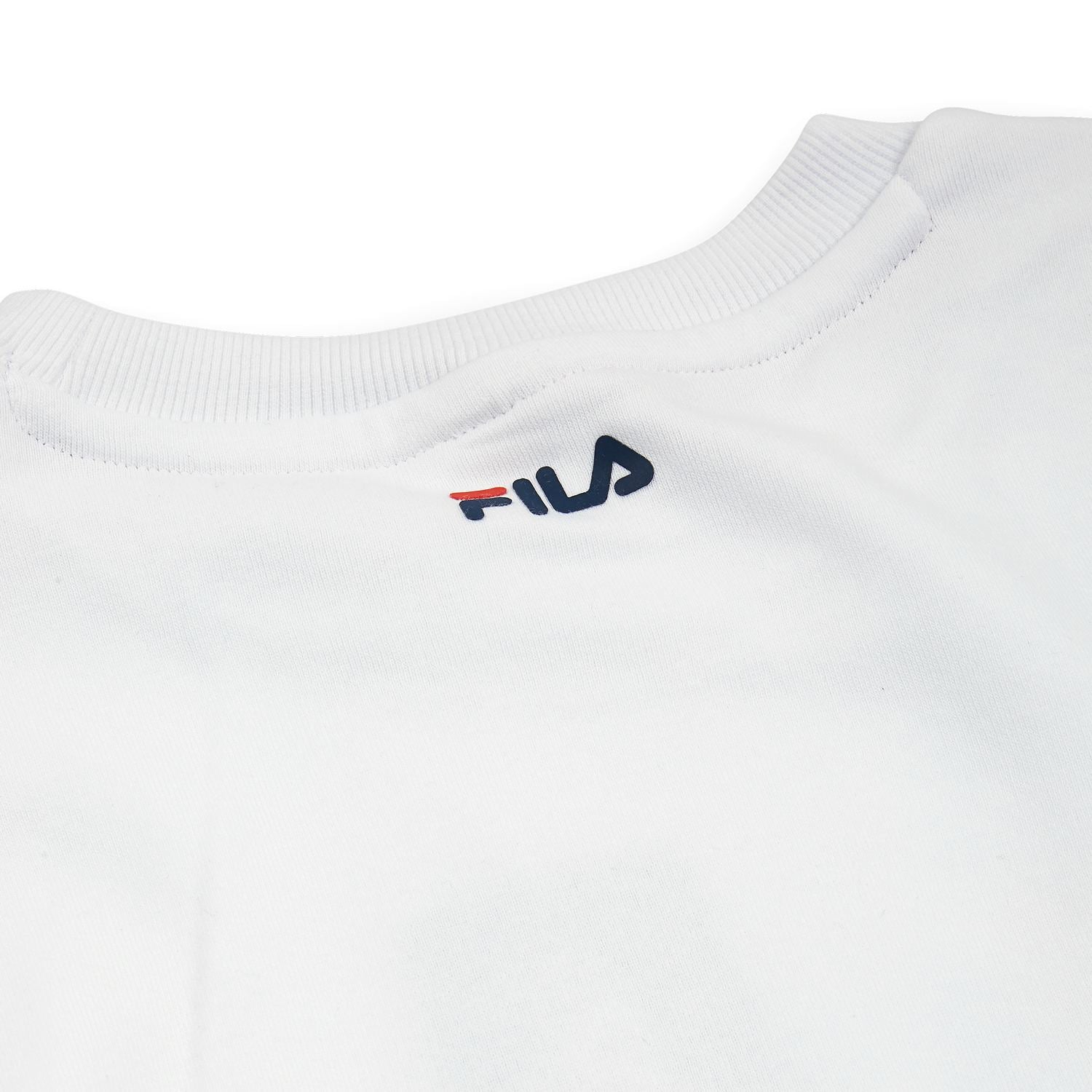 Fila felpa girocollo e logo grande da uomo Classic Pure Crew Sweat 681091 M87 bianco