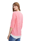 Fransa Maglia da donna lavorata con scollo a V e manica 3/4 20611398 1719301 camellia rose