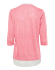 Fransa Maglia da donna lavorata con scollo a V e manica 3/4 20611398 1719301 camellia rose