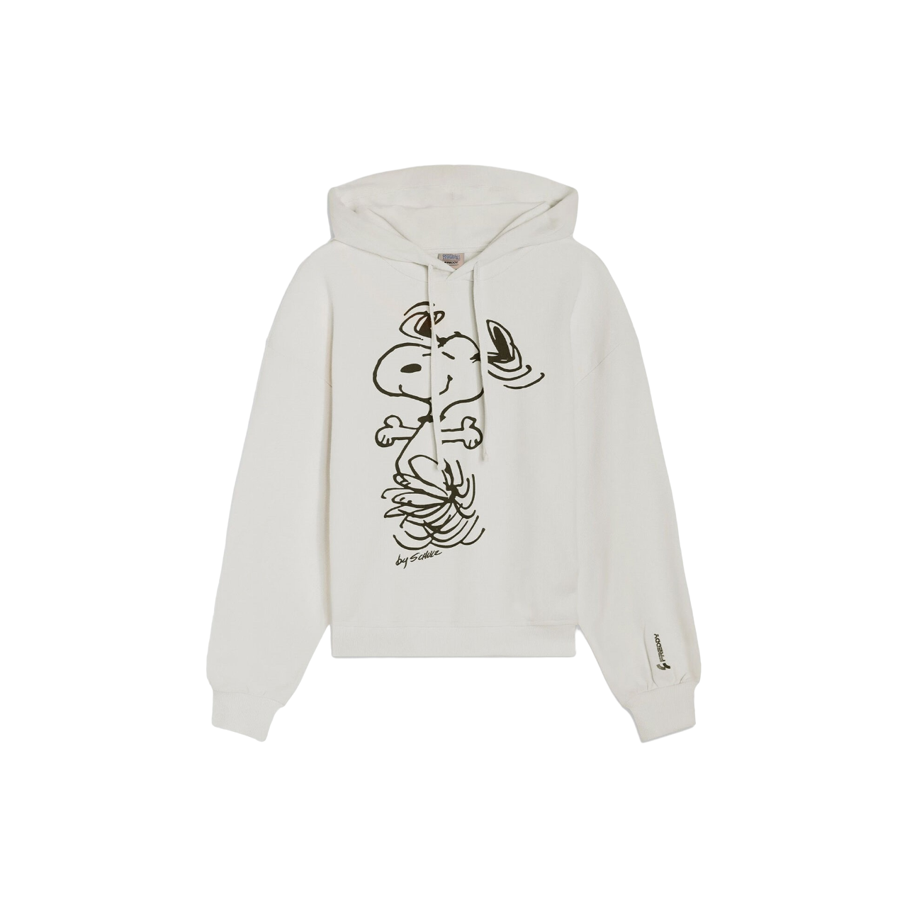 Freddy Felpa con cappuccio da donna oversize con grafica Snoopy S4WMCS4-ST1 W42 bianco