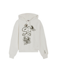 Freddy Felpa con cappuccio da donna oversize con grafica Snoopy S4WMCS4-ST1 W42 bianco