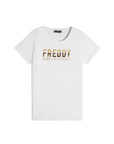 Freddy maglietta manica cora da donna con paillettes S4WTEET5 W bianco